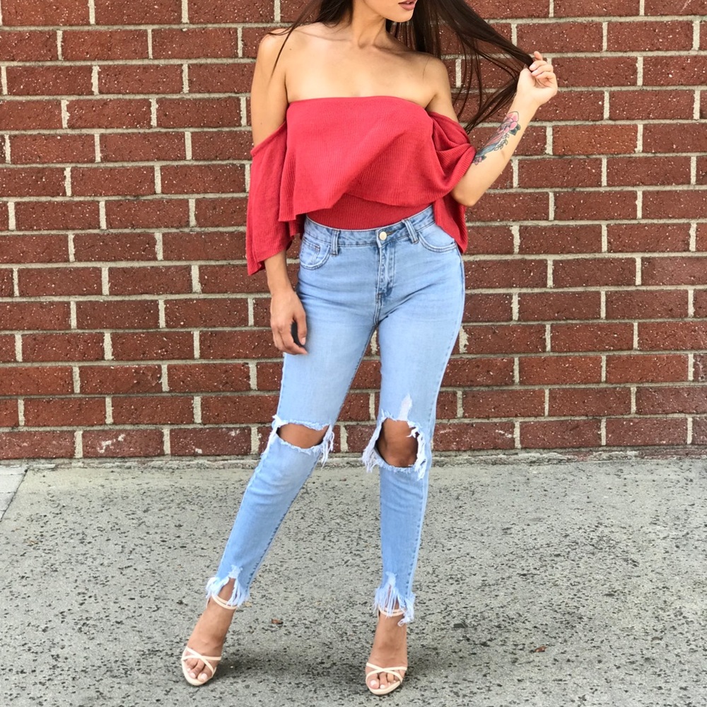Light High Rise Distressed Skinny Jeans - Picture 3 of 7